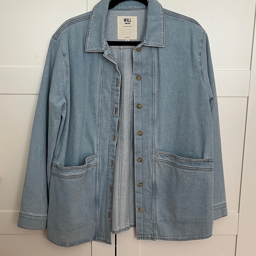 Sezane Will Jacket in Light Denim